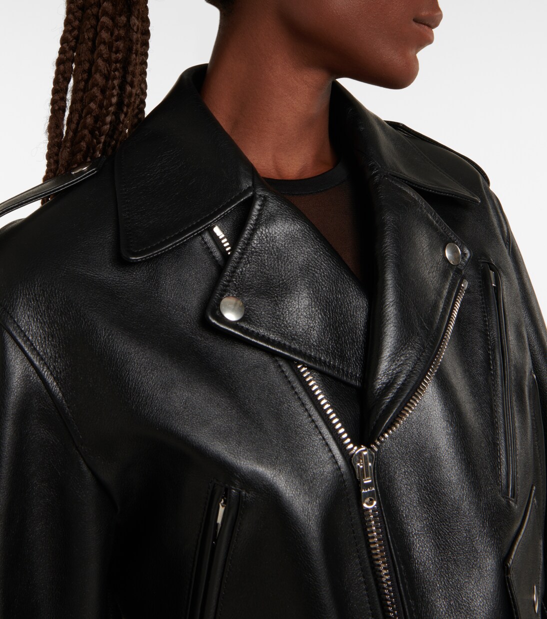 Cropped-Bikerjacke aus Leder | Alaïa