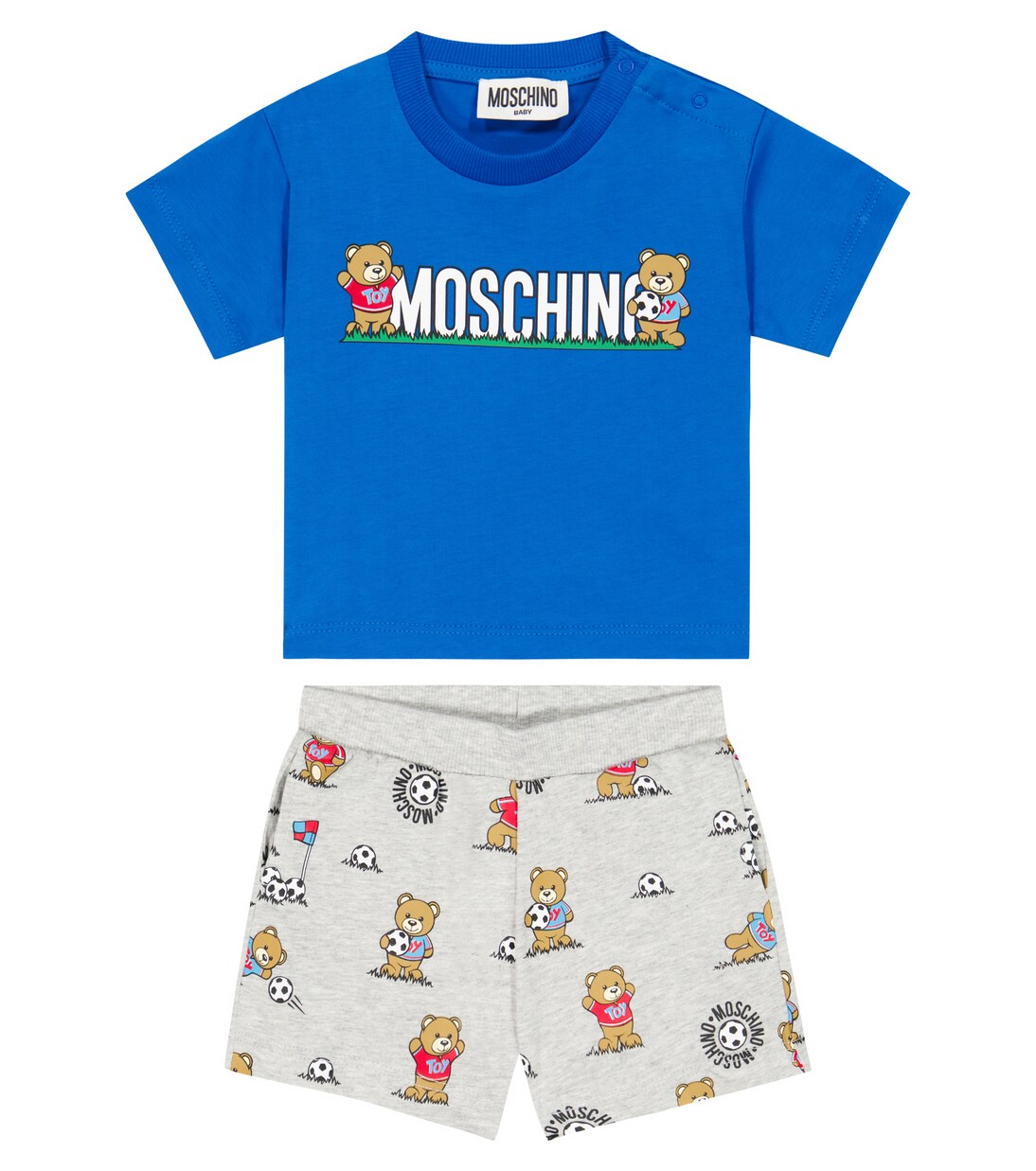 Baby printed cotton T-shirt and shorts set | Moschino Kids