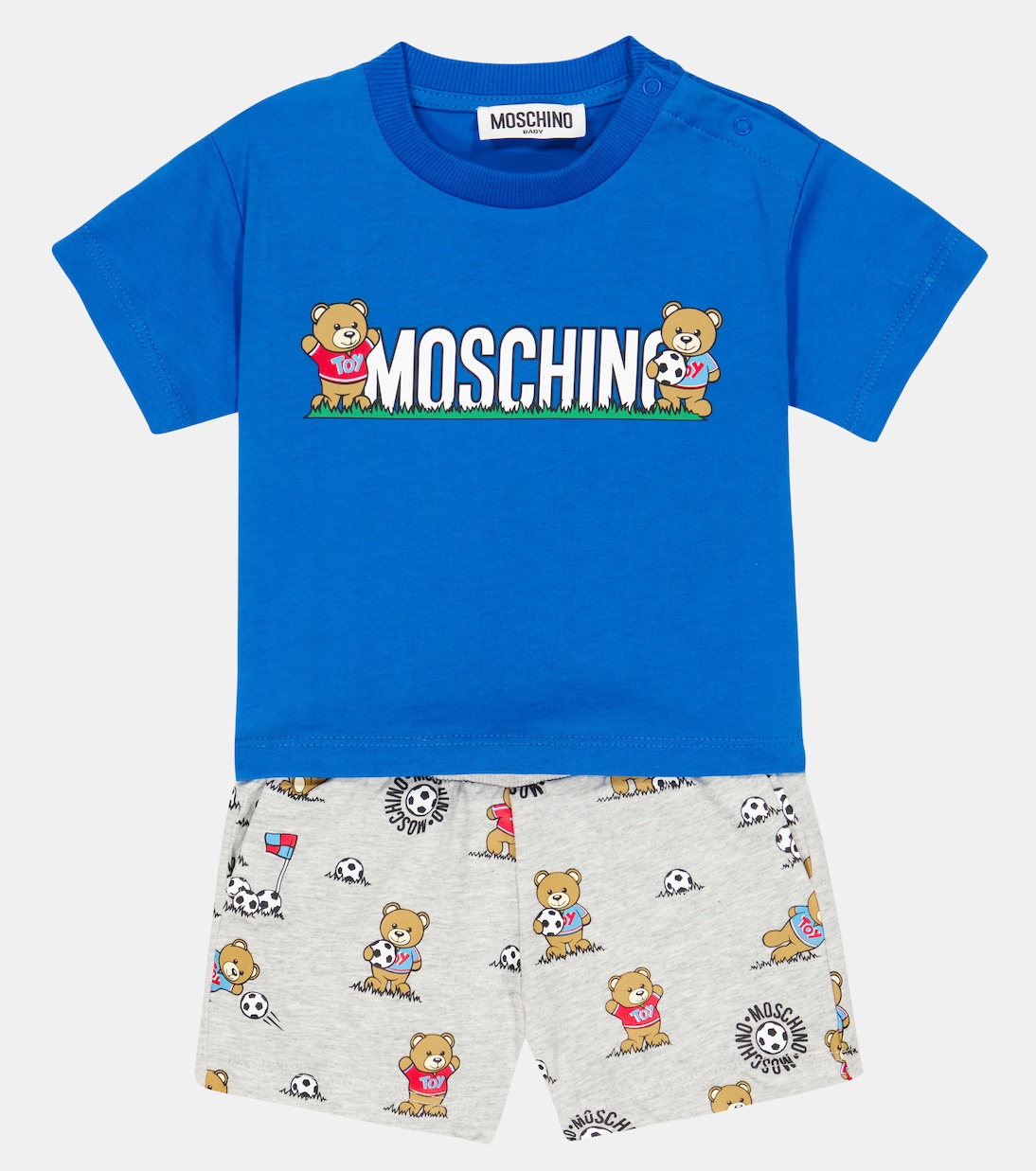 Baby printed cotton T-shirt and shorts set | Moschino Kids
