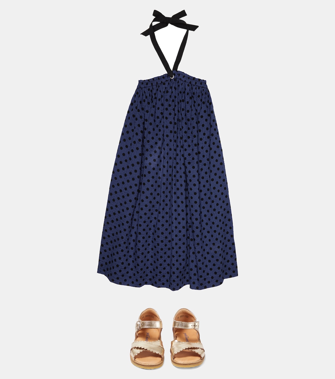 Agave polka dot cotton minidress | Caramel