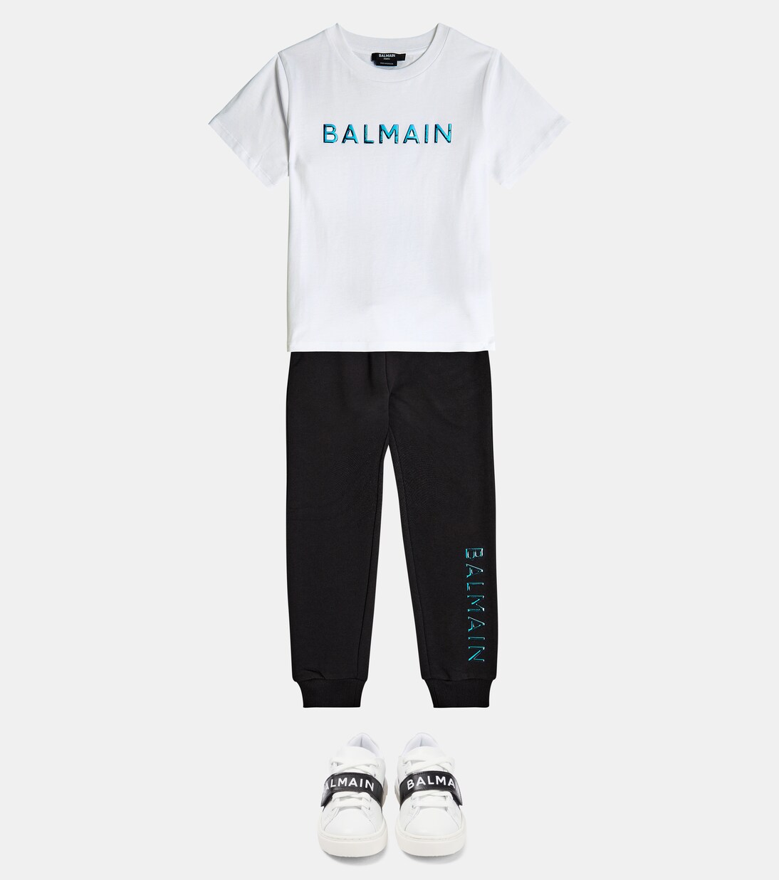 Logo cotton jersey sweatpants | Balmain Kids
