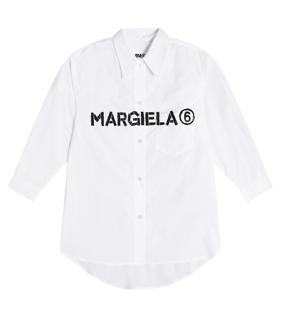 Logo cotton shirt dress | MM6 Maison Margiela Kids