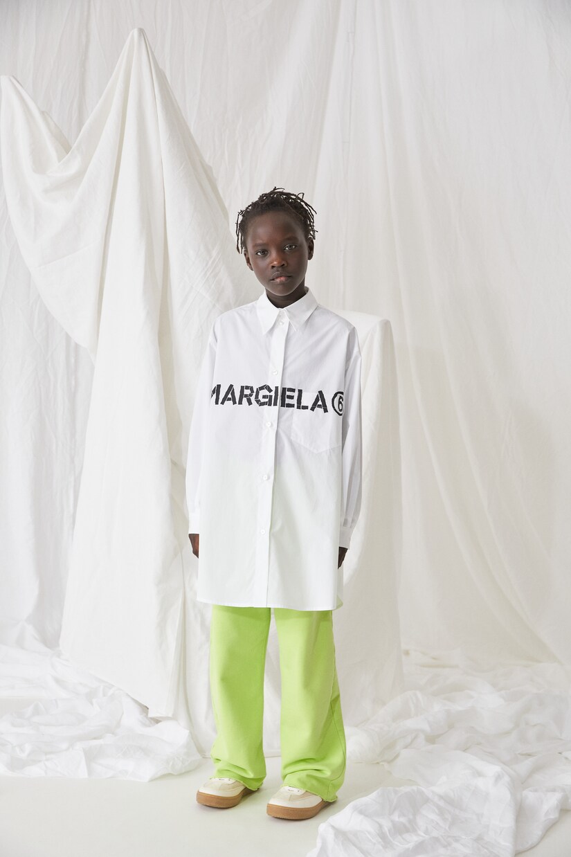 Logo cotton shirt dress | MM6 Maison Margiela Kids