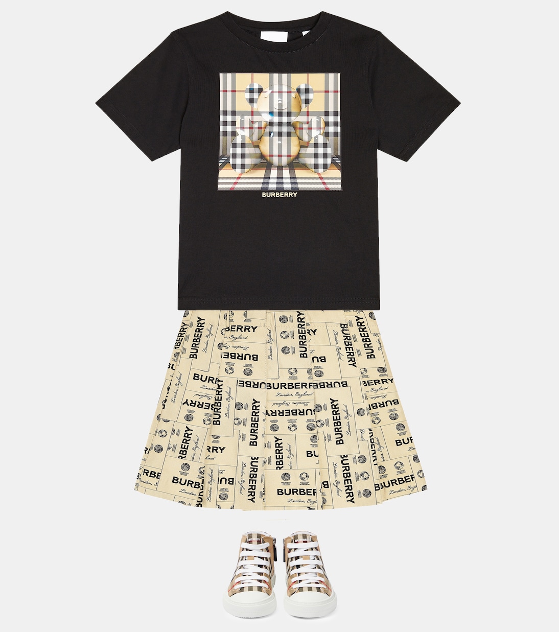 Gonna in jacquard a pieghe  | Burberry Kids