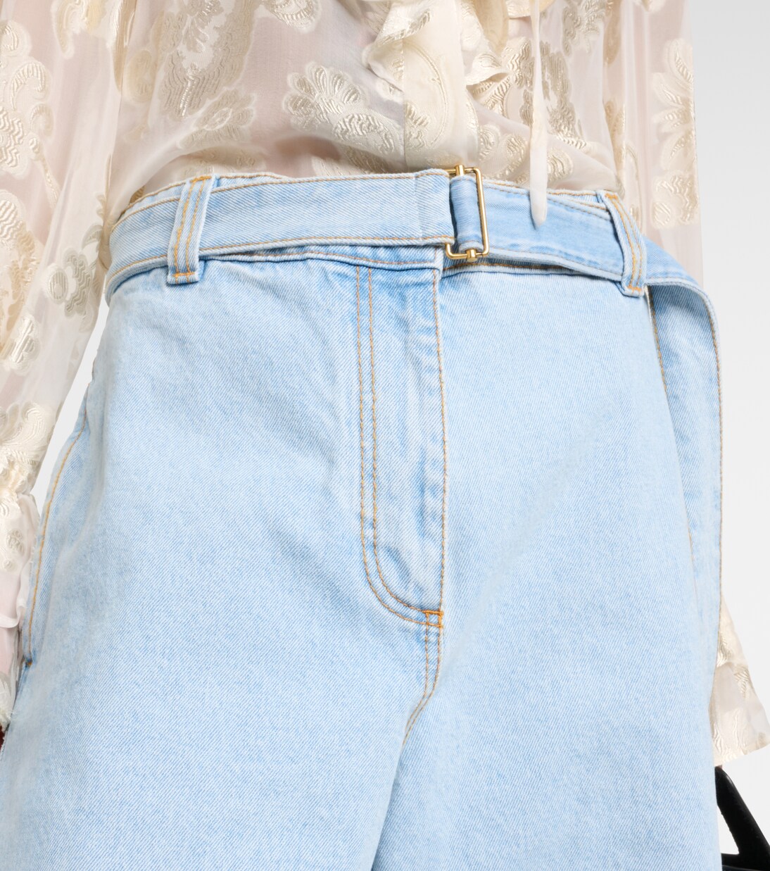 Embroidered denim shorts  | Etro