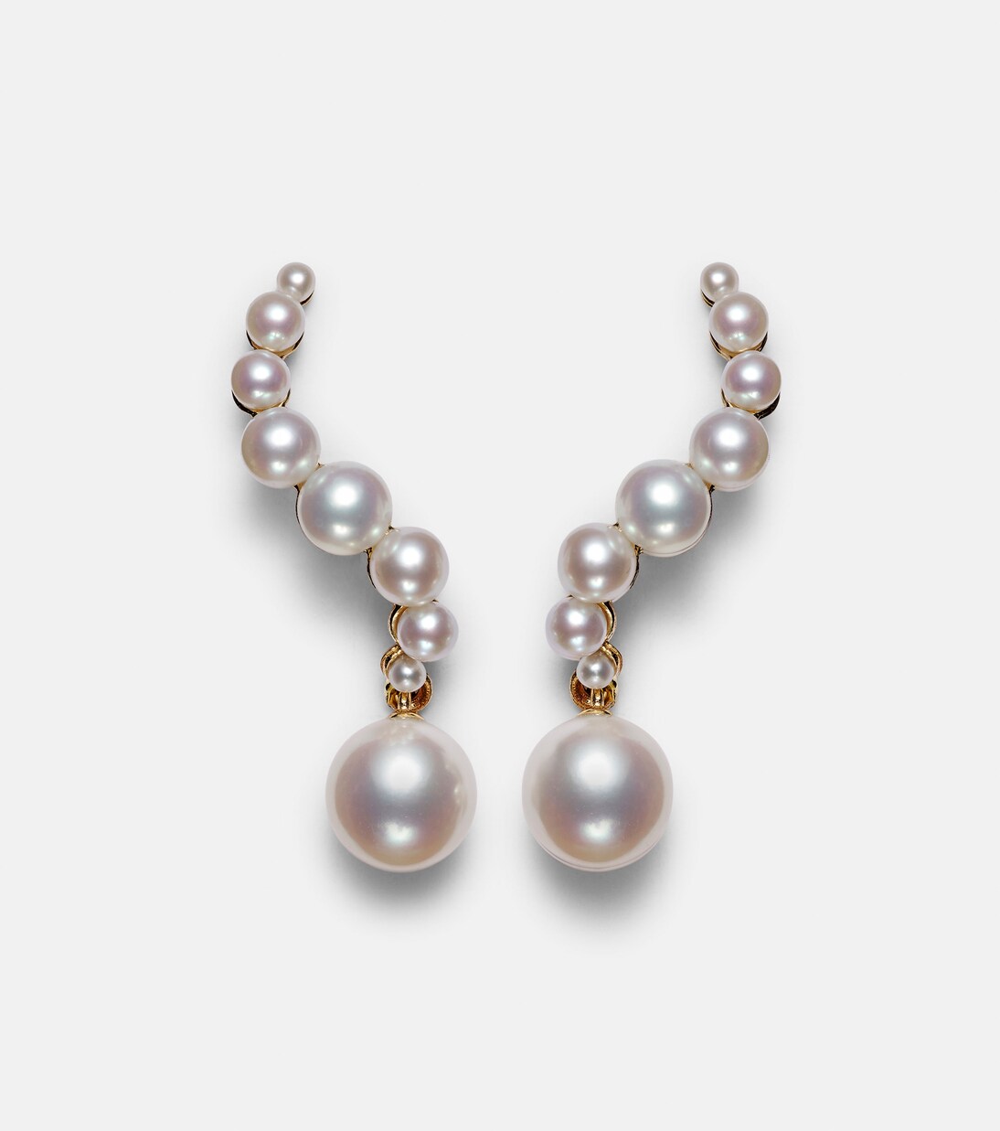 14kt gold drop earrings with pearls | Mateo