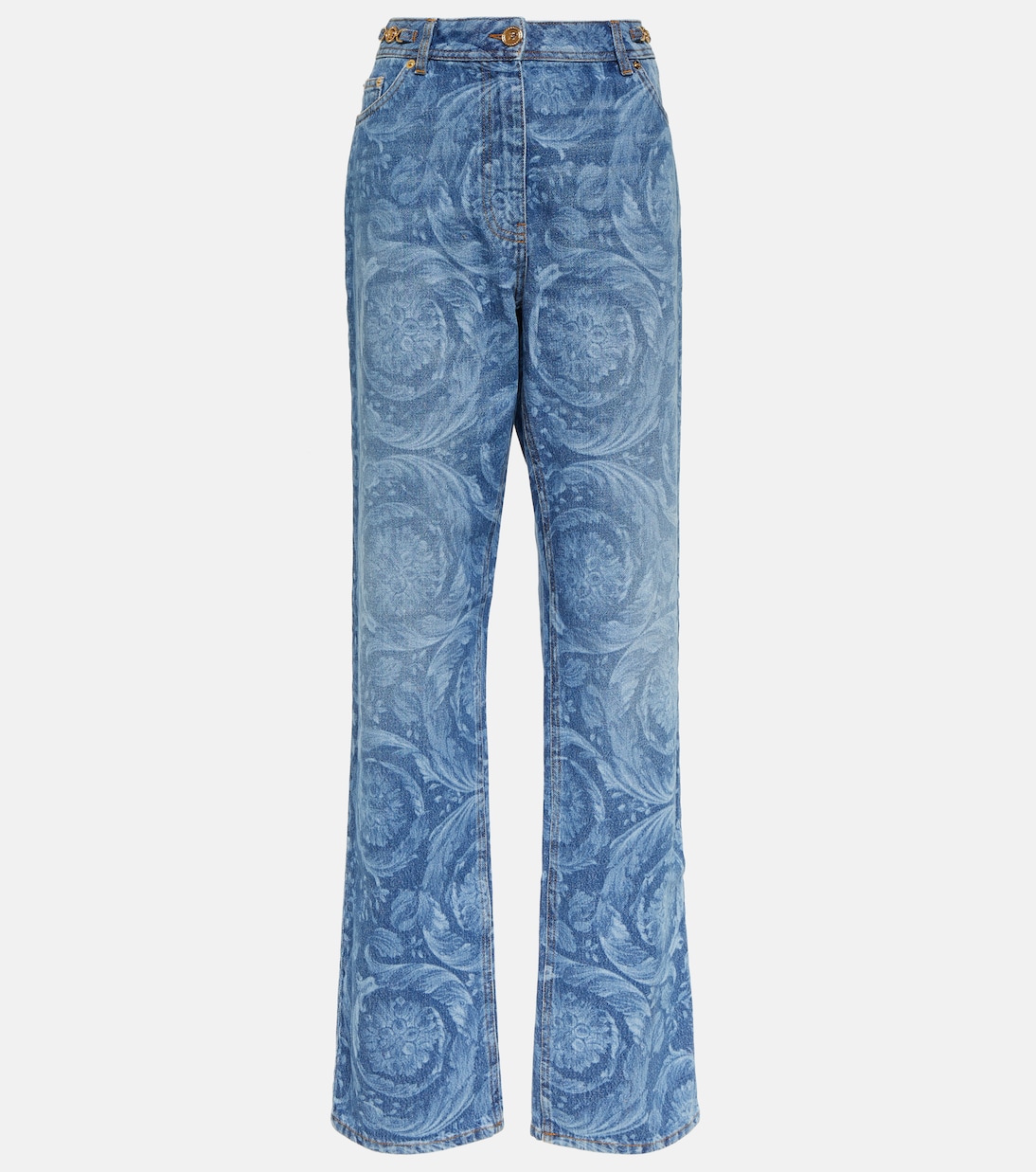 High-Rise Straight Jeans Barocco | Versace