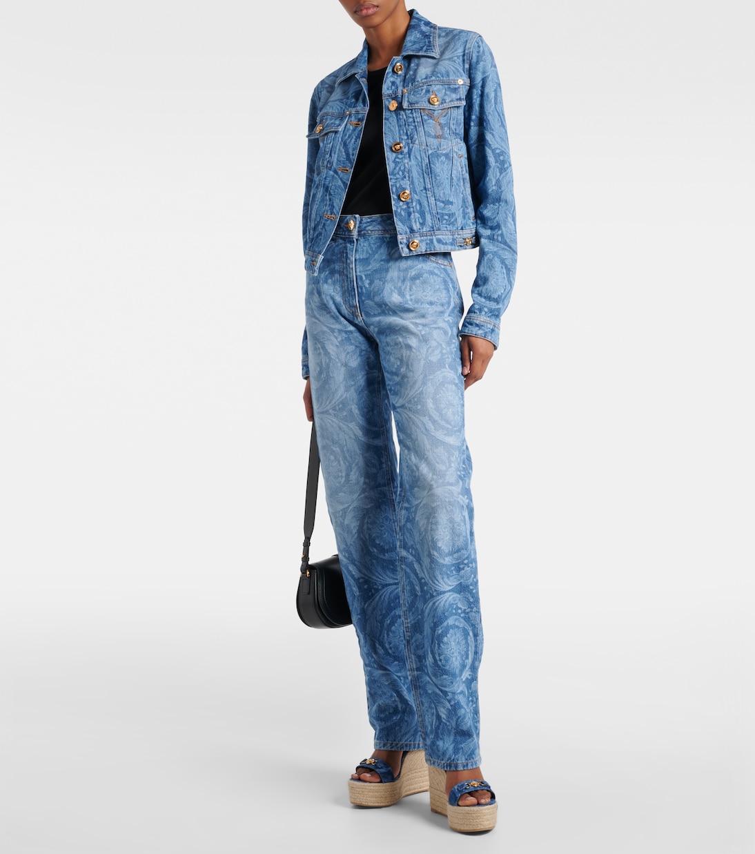 High-Rise Straight Jeans Barocco | Versace