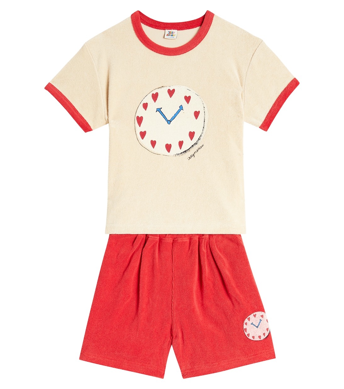 Watch terry T-shirt and shorts set | Jellymallow