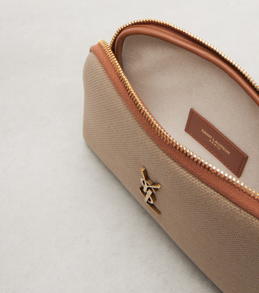 Gaby leather-trimmed canvas crossbody bag | Saint Laurent