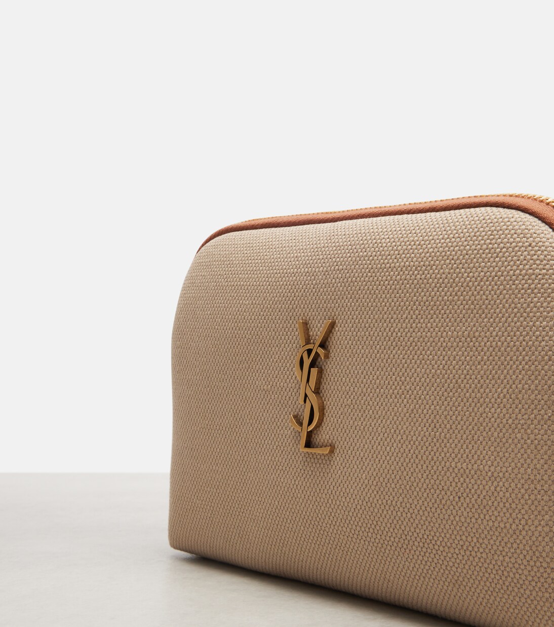 Gaby leather-trimmed canvas crossbody bag | Saint Laurent
