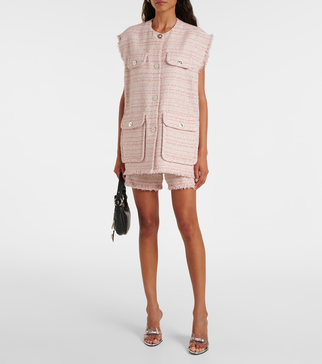 Gianni Ribbon 95 PVC wedge mules | Versace