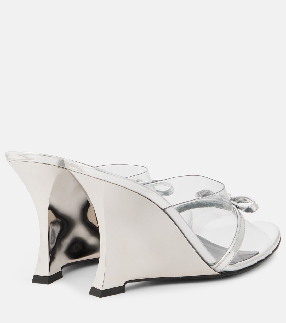 Gianni Ribbon 95 PVC wedge mules | Versace