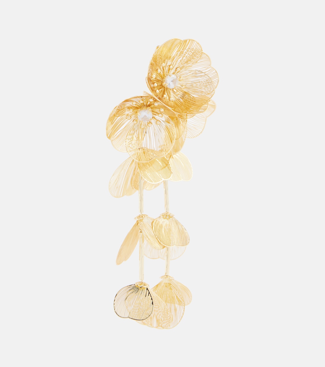 Embellished gold-plated clip-on earrings | Self-Portrait
