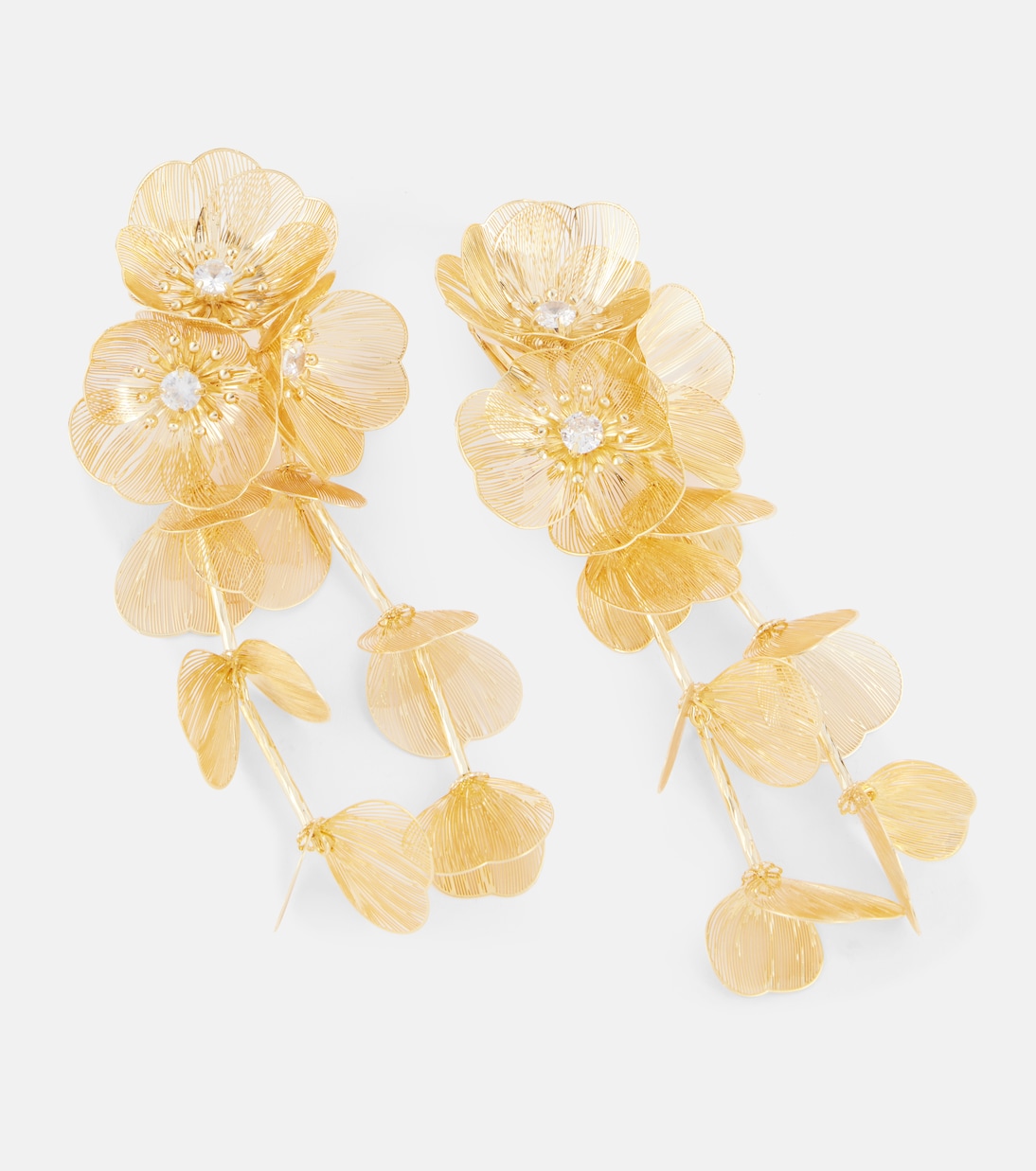 Embellished gold-plated clip-on earrings | Self-Portrait
