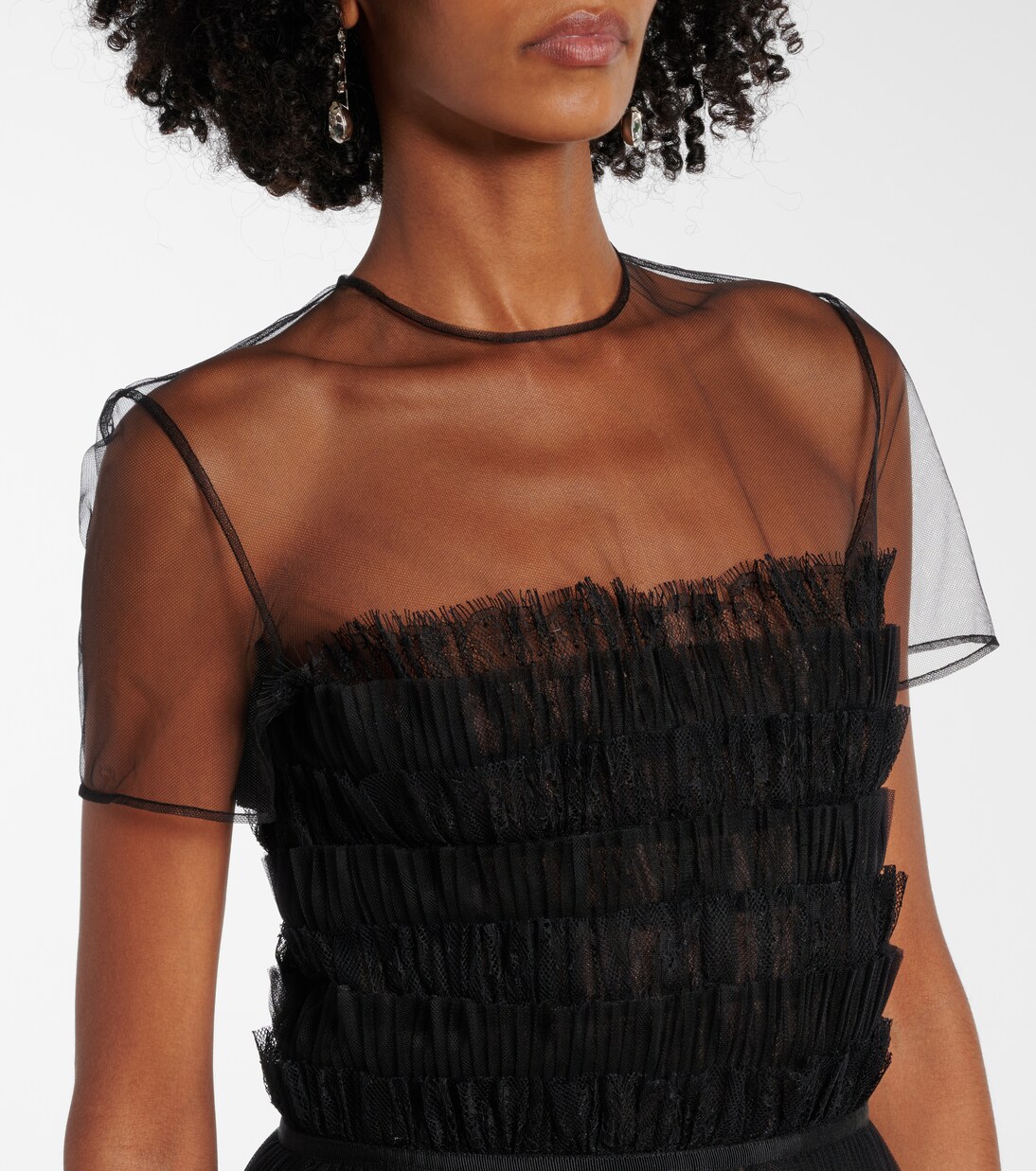 Robe Hayla en tulle et dentelle | Costarellos