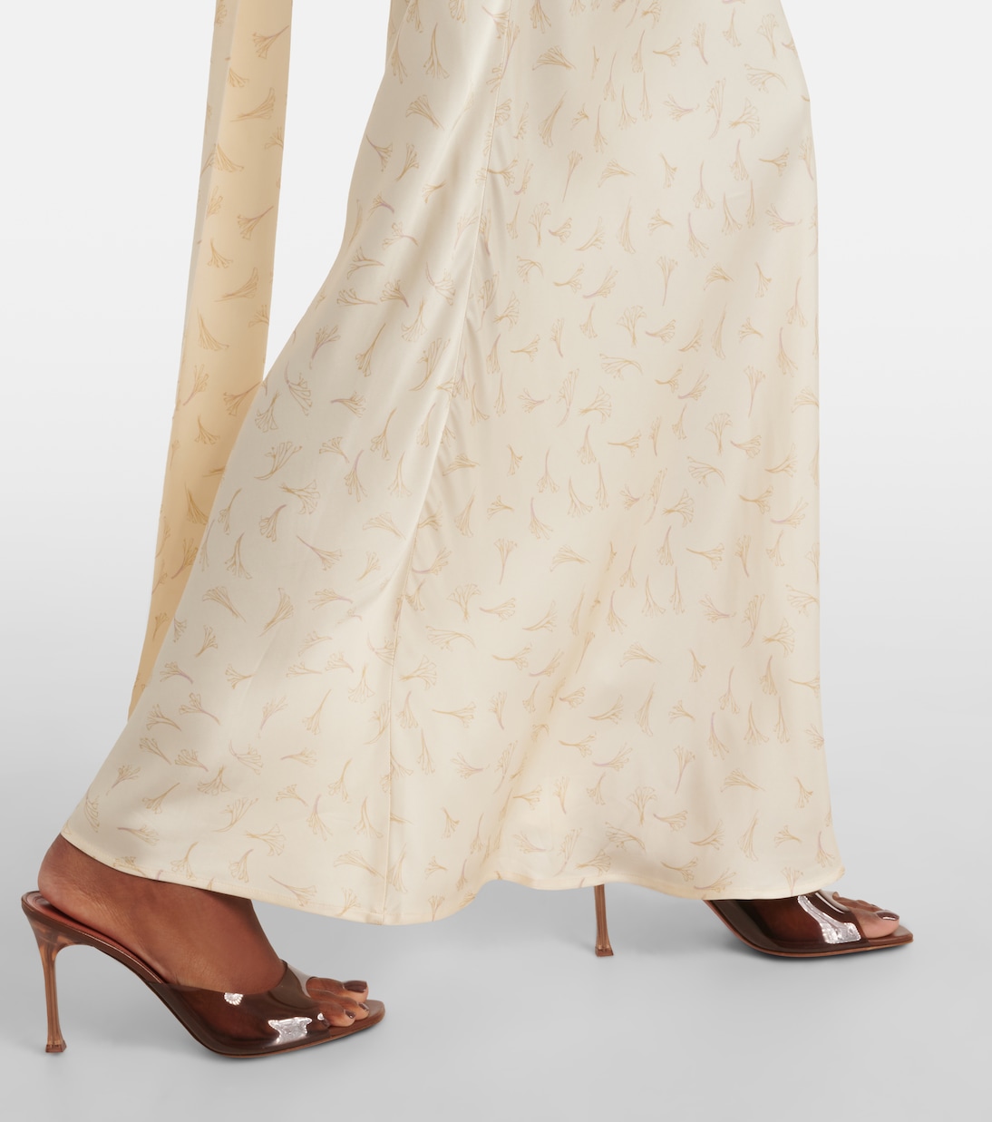 Bedruckter Maxirock aus Satin | Rotate