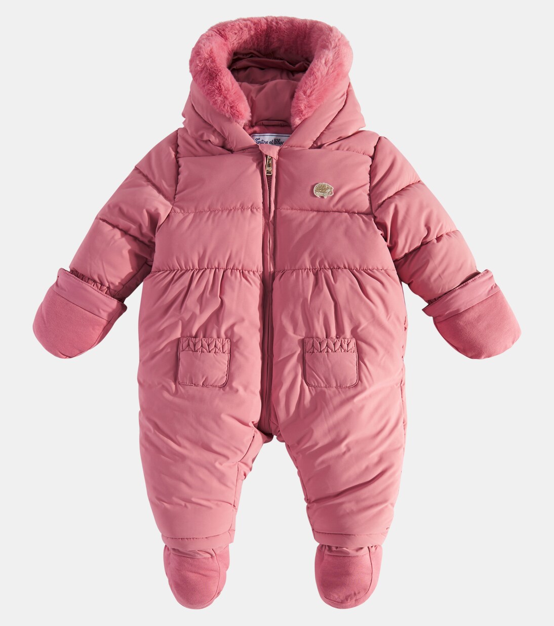 Baby faux fur-trimmed snowsuit | Tartine et Chocolat