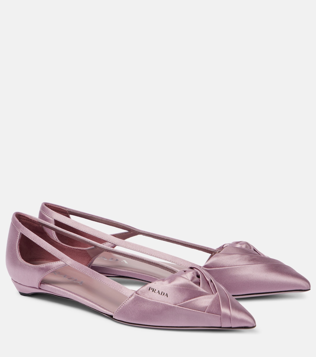 Cutout satin ballet flats | Prada