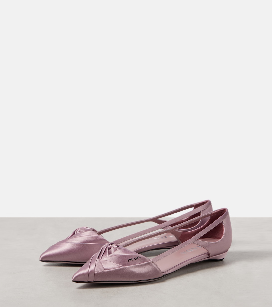Cutout satin ballet flats | Prada