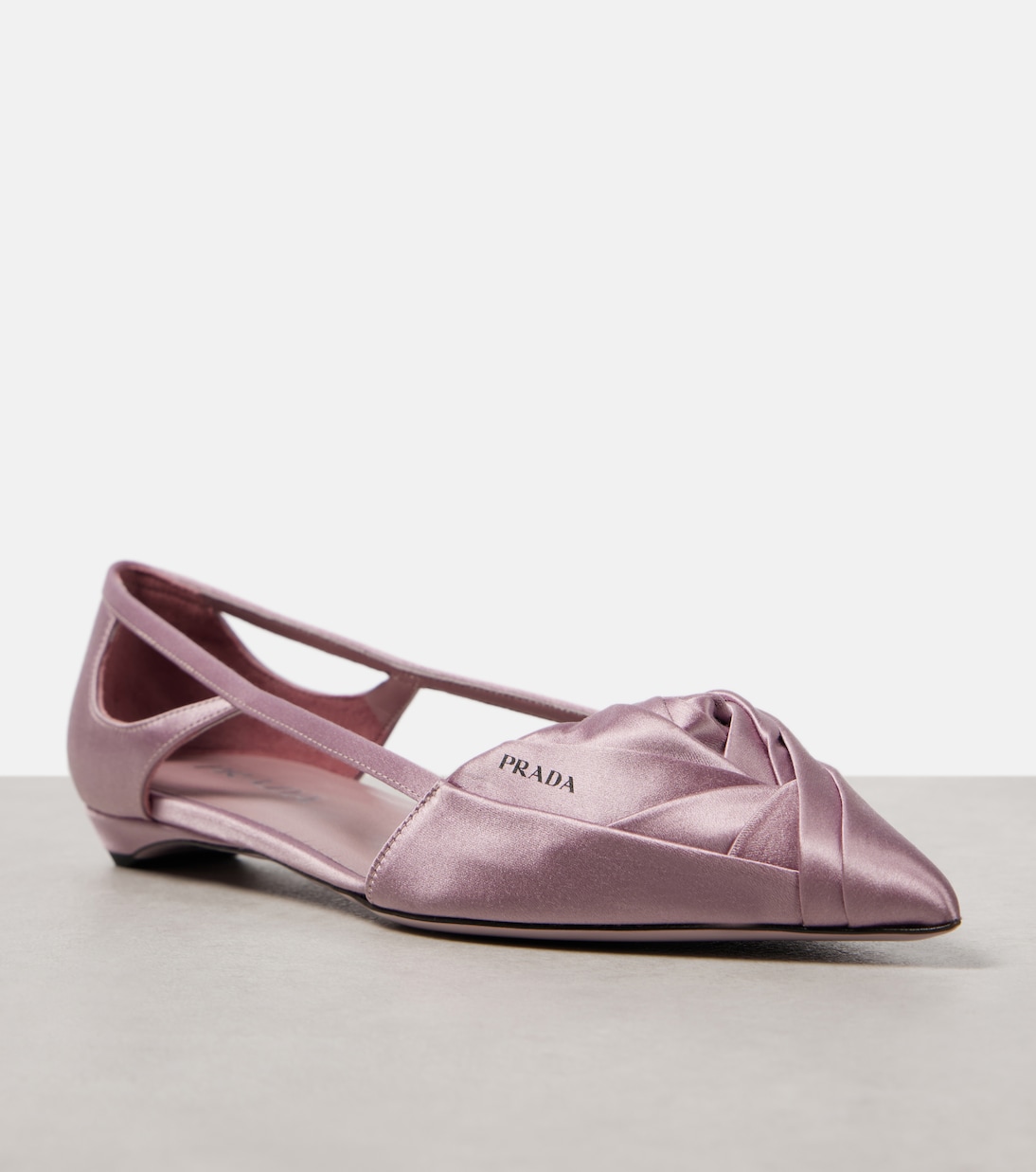 Cutout satin ballet flats | Prada