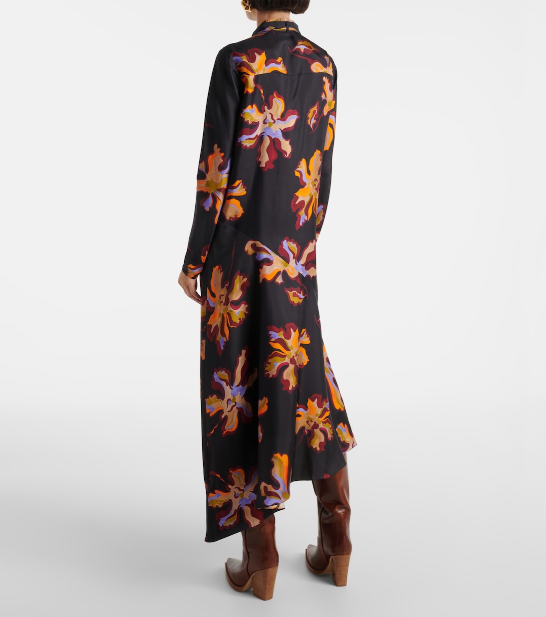 Abito midi in twill di seta con stampa | Dorothee Schumacher