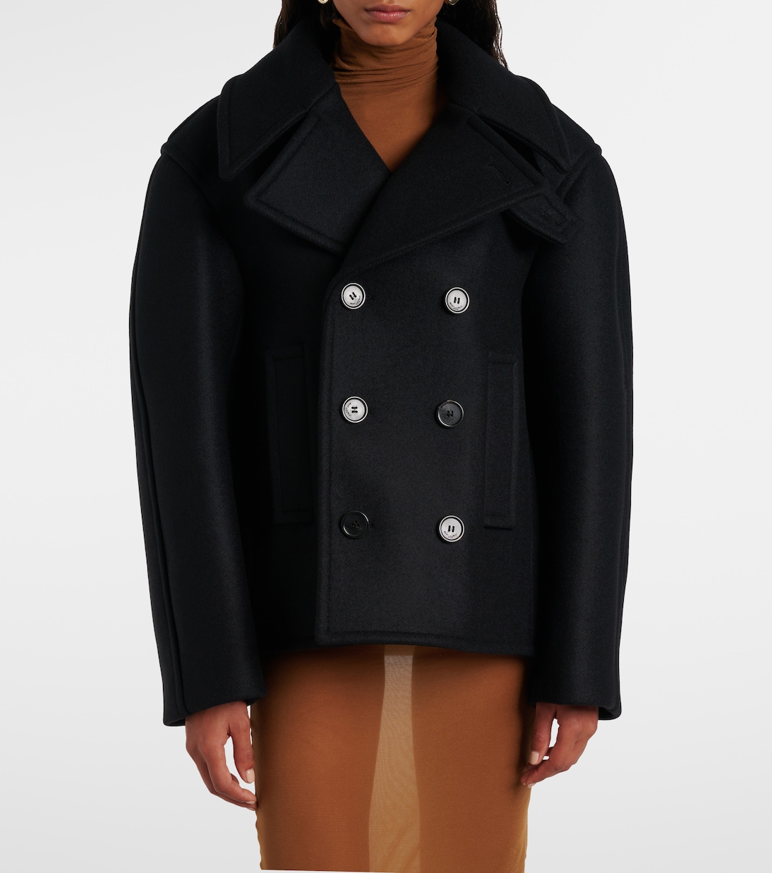 Caban oversize en laine vierge | Saint Laurent