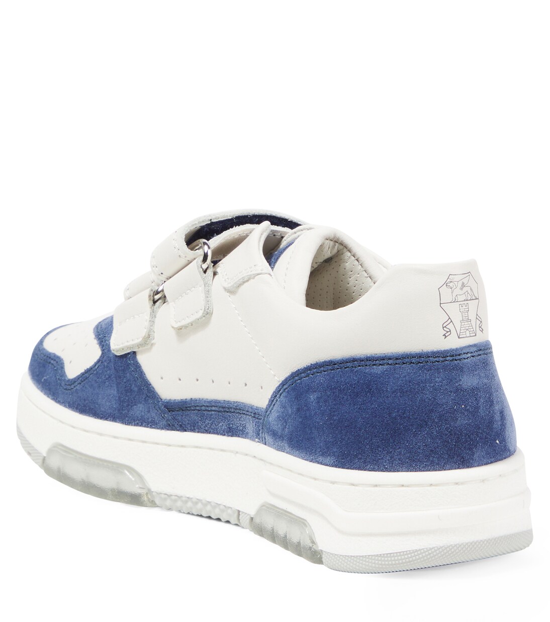 Suede-trimmed leather sneakers | Brunello Cucinelli Kids