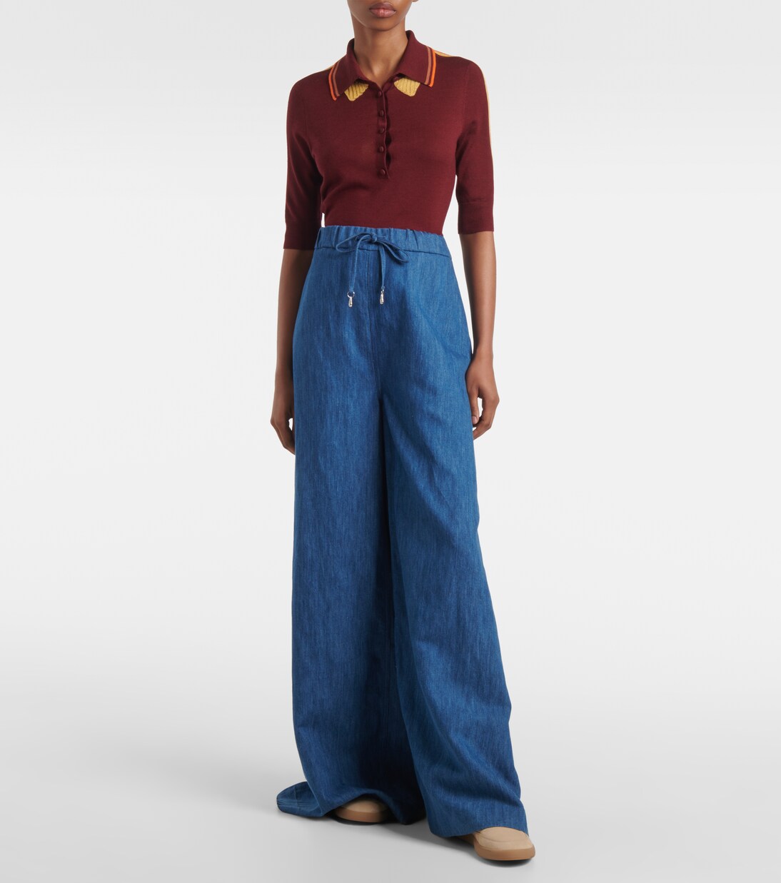 Pantalon ample Gelos à taille haute en coton et lin | Gabriela Hearst