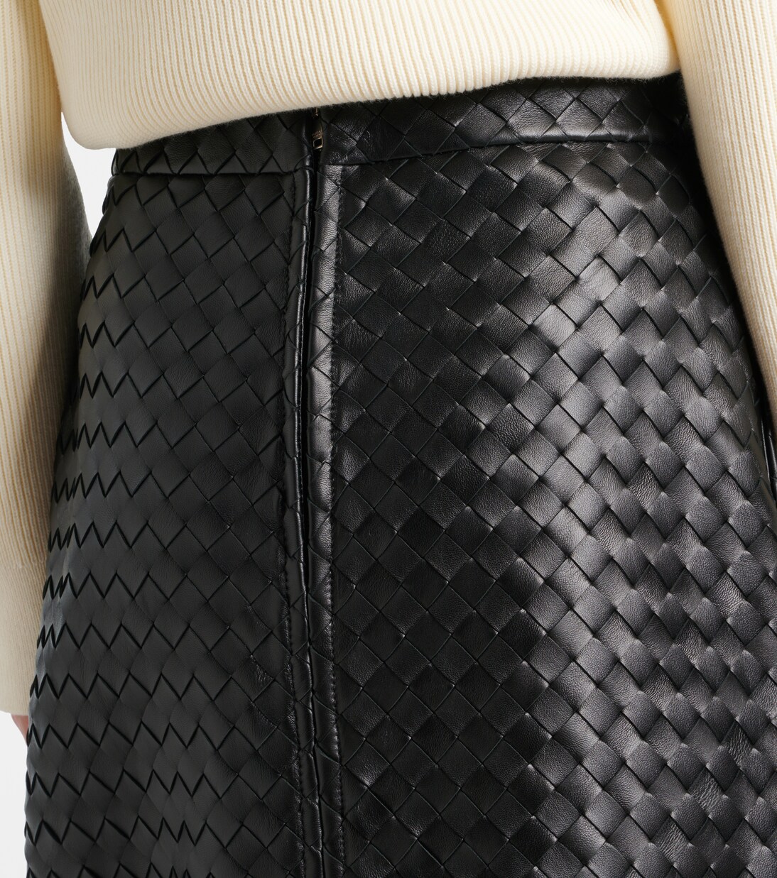 Intrecciato leather midi skirt | Bottega Veneta