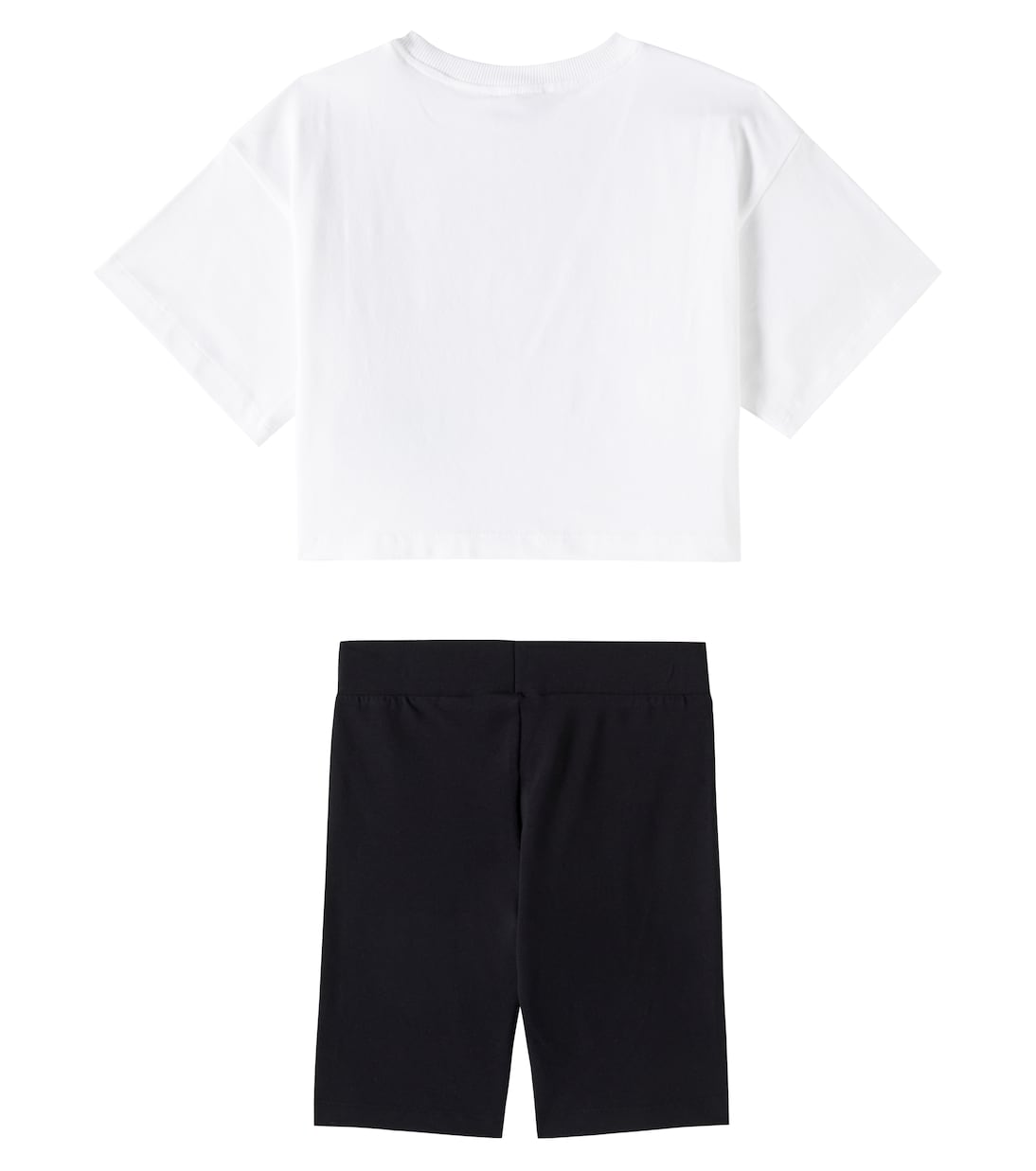 Cotton-blend top and shorts set | Moschino Kids
