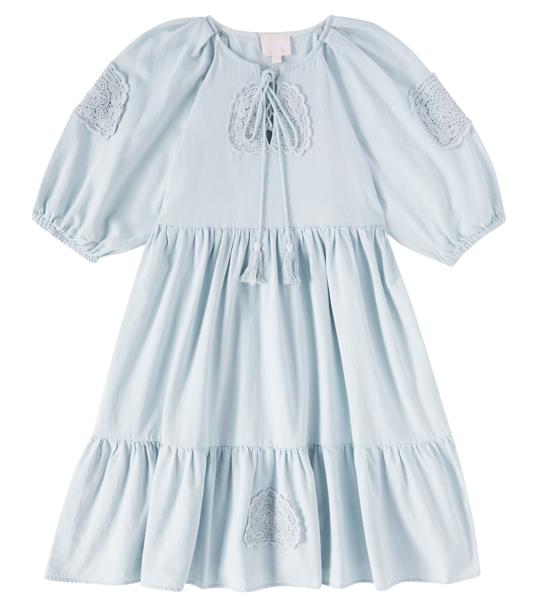 Crochet cotton chambray dress | Petite Amalie  