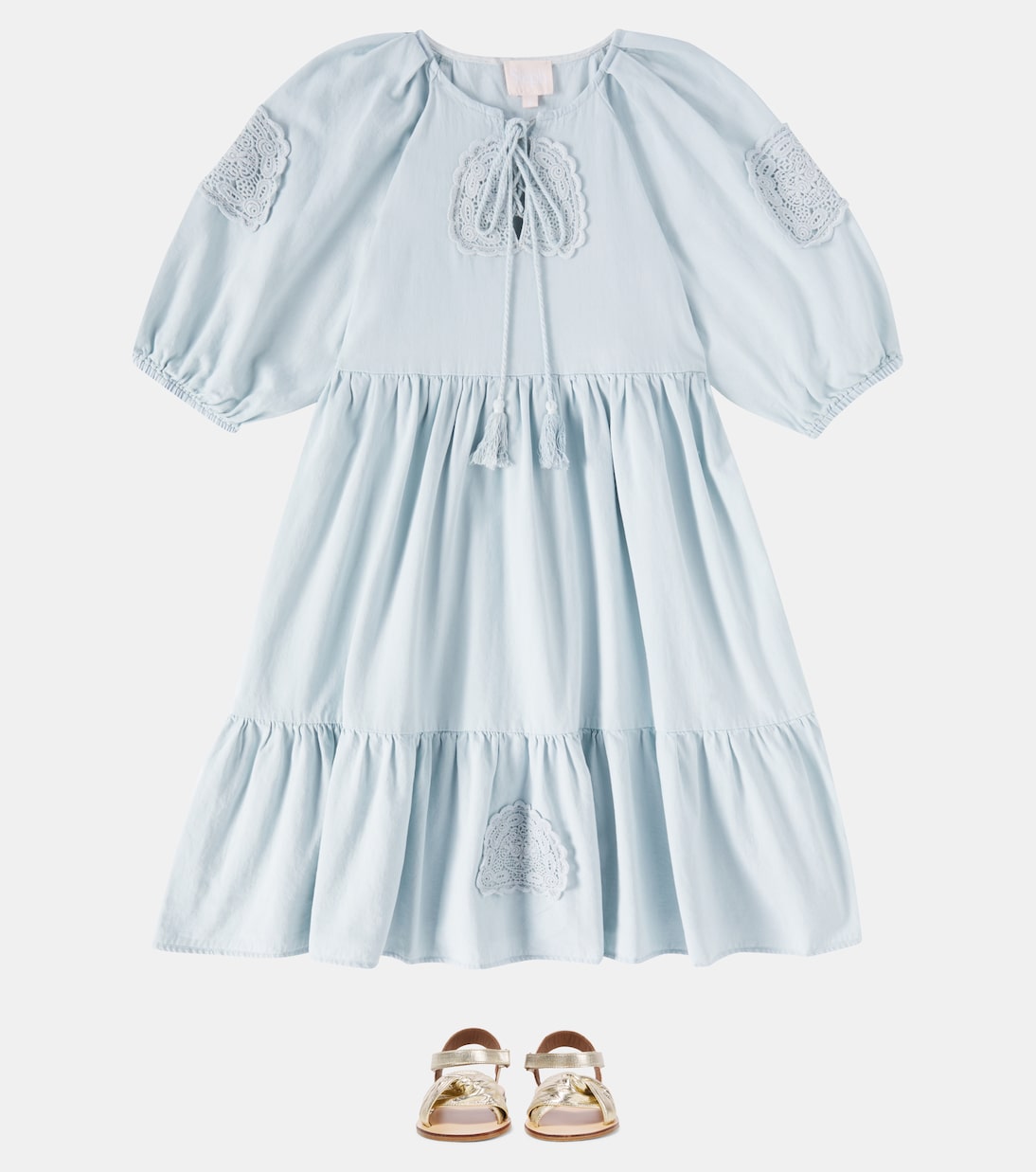 Crochet cotton chambray dress | Petite Amalie  