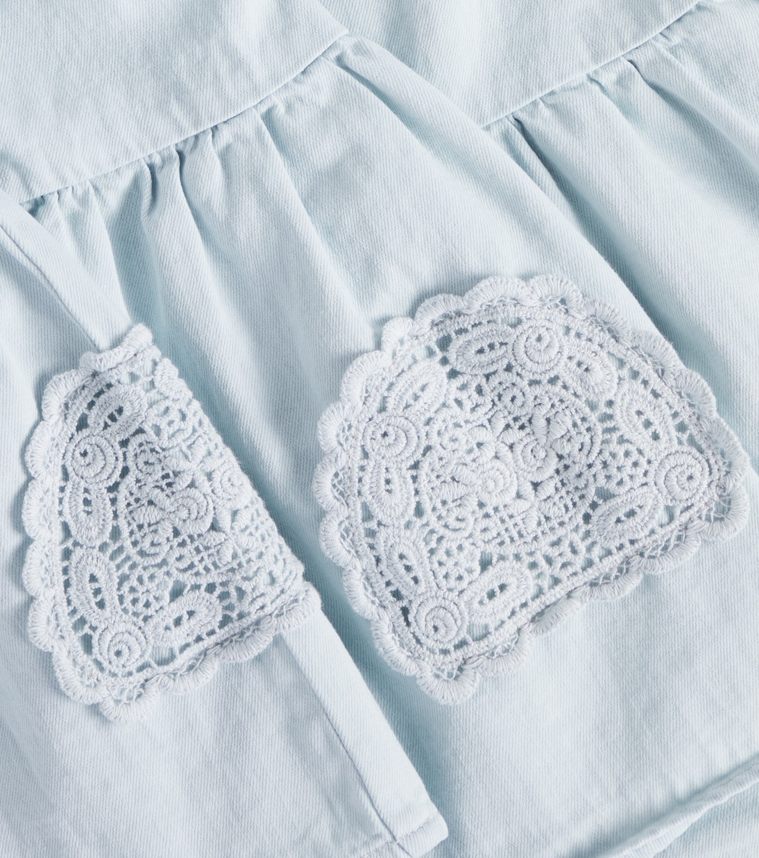 Crochet cotton chambray dress | Petite Amalie  