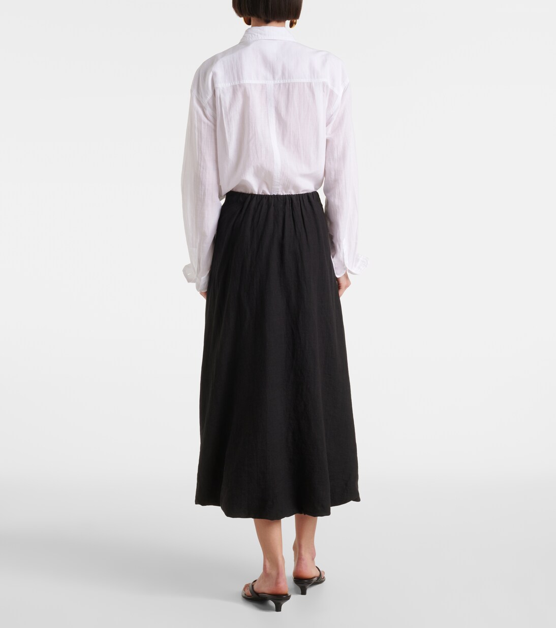 Rachelle linen midi skirt | Velvet
