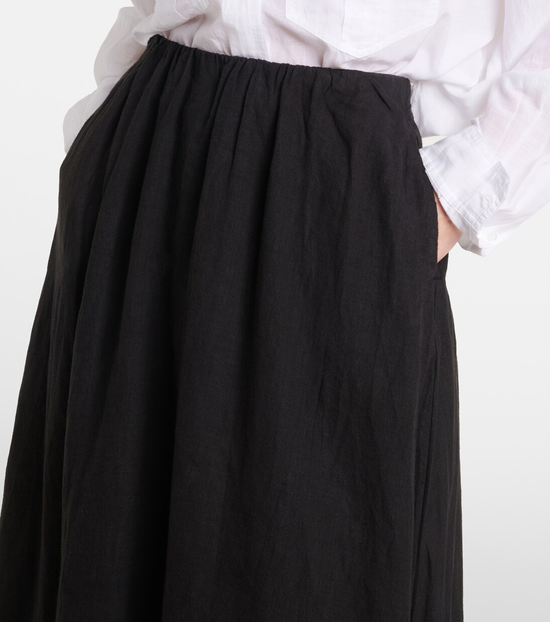 Rachelle linen midi skirt | Velvet