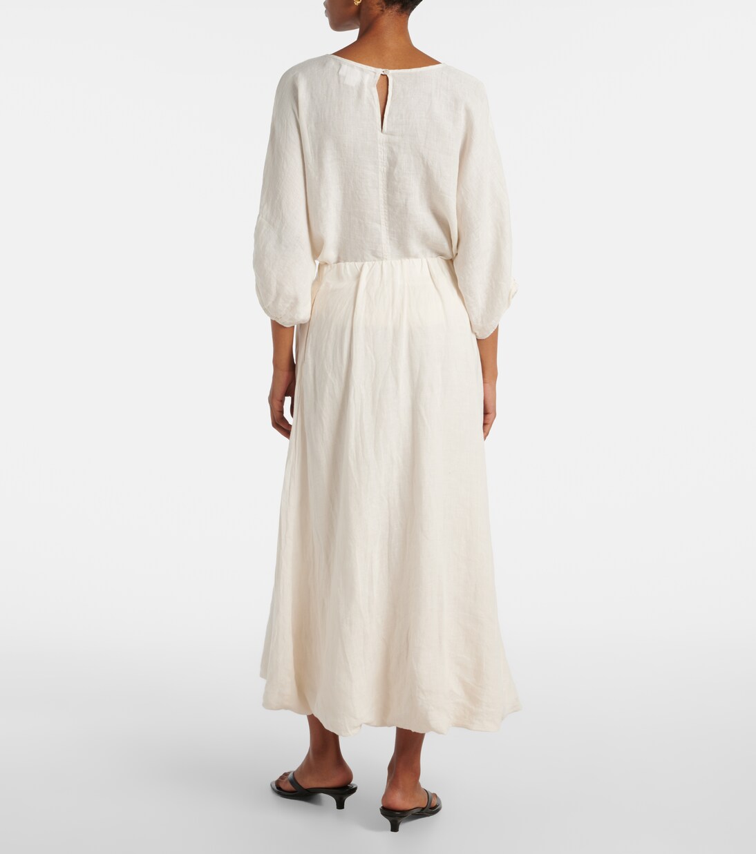 Rachelle linen midi skirt | Velvet