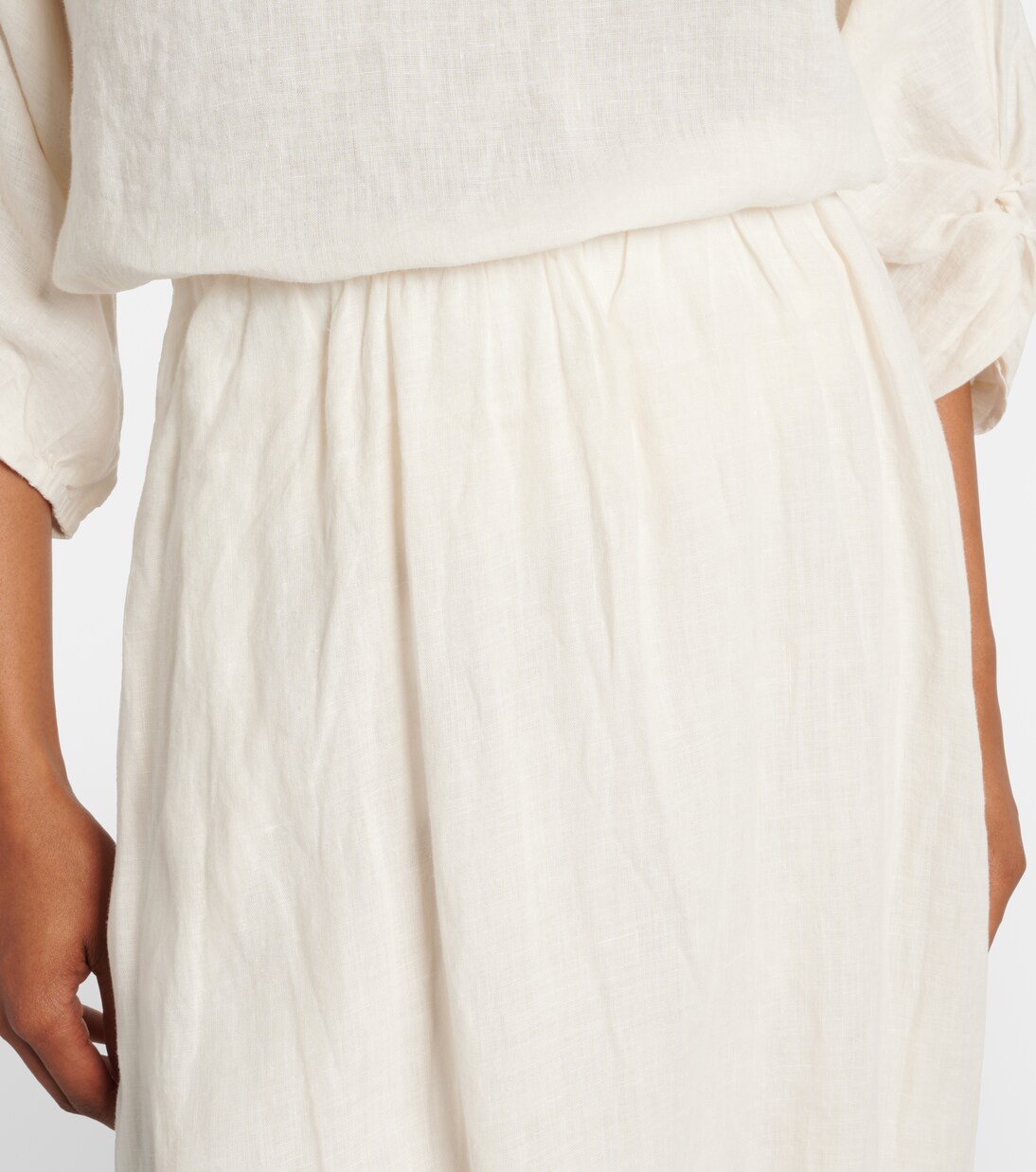 Rachelle linen midi skirt | Velvet