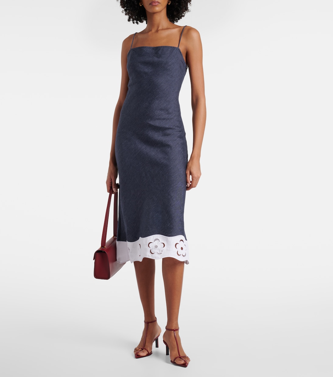 Robe midi Paolo en lin mélangé | Staud