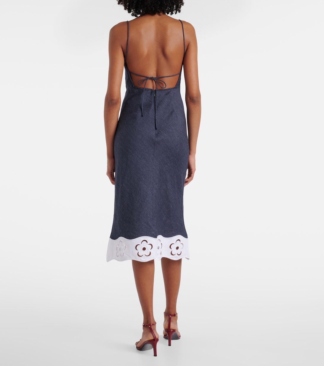 Robe midi Paolo en lin mélangé | Staud