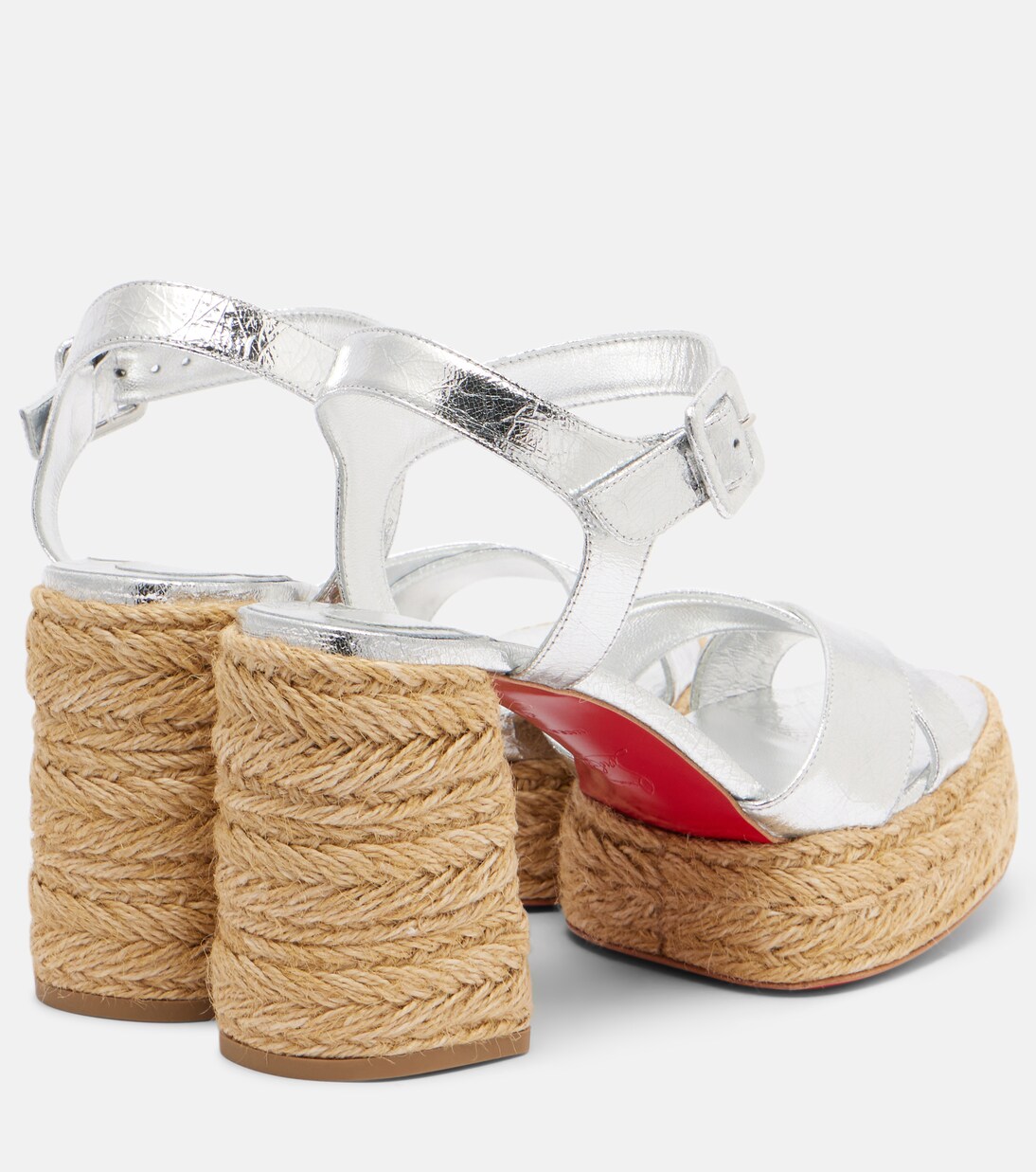 Calakala 85 metallic leather espadrille sandals  | Christian Louboutin