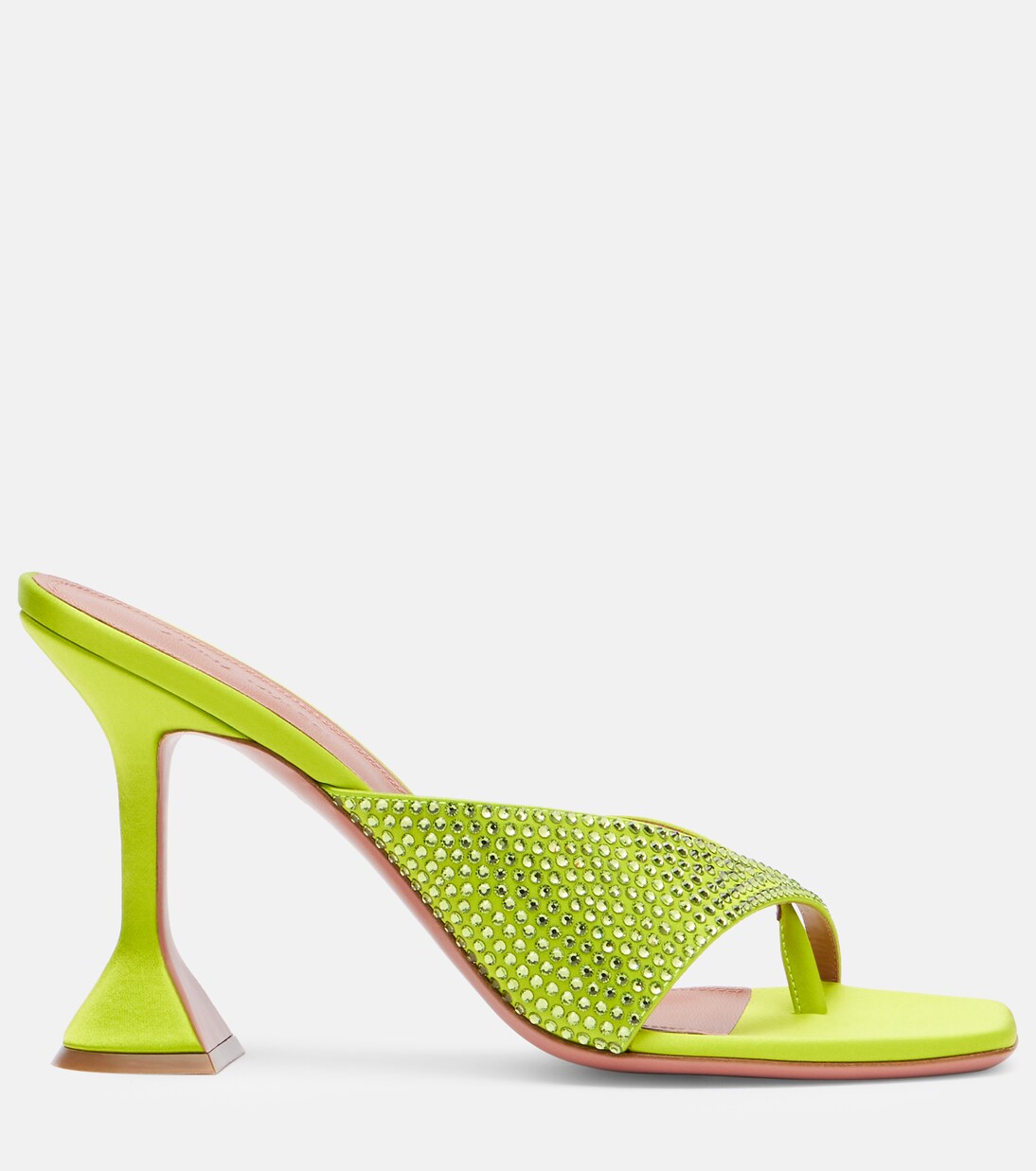 Pantoletten Shiona 95 aus Satin mit Kristallen | Amina Muaddi