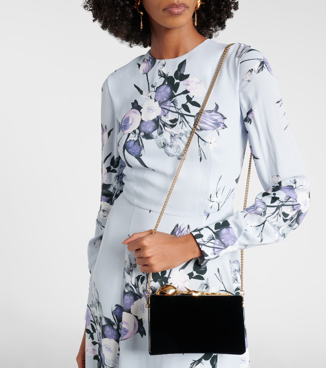 Bloom Mini velvet clutch | Erdem