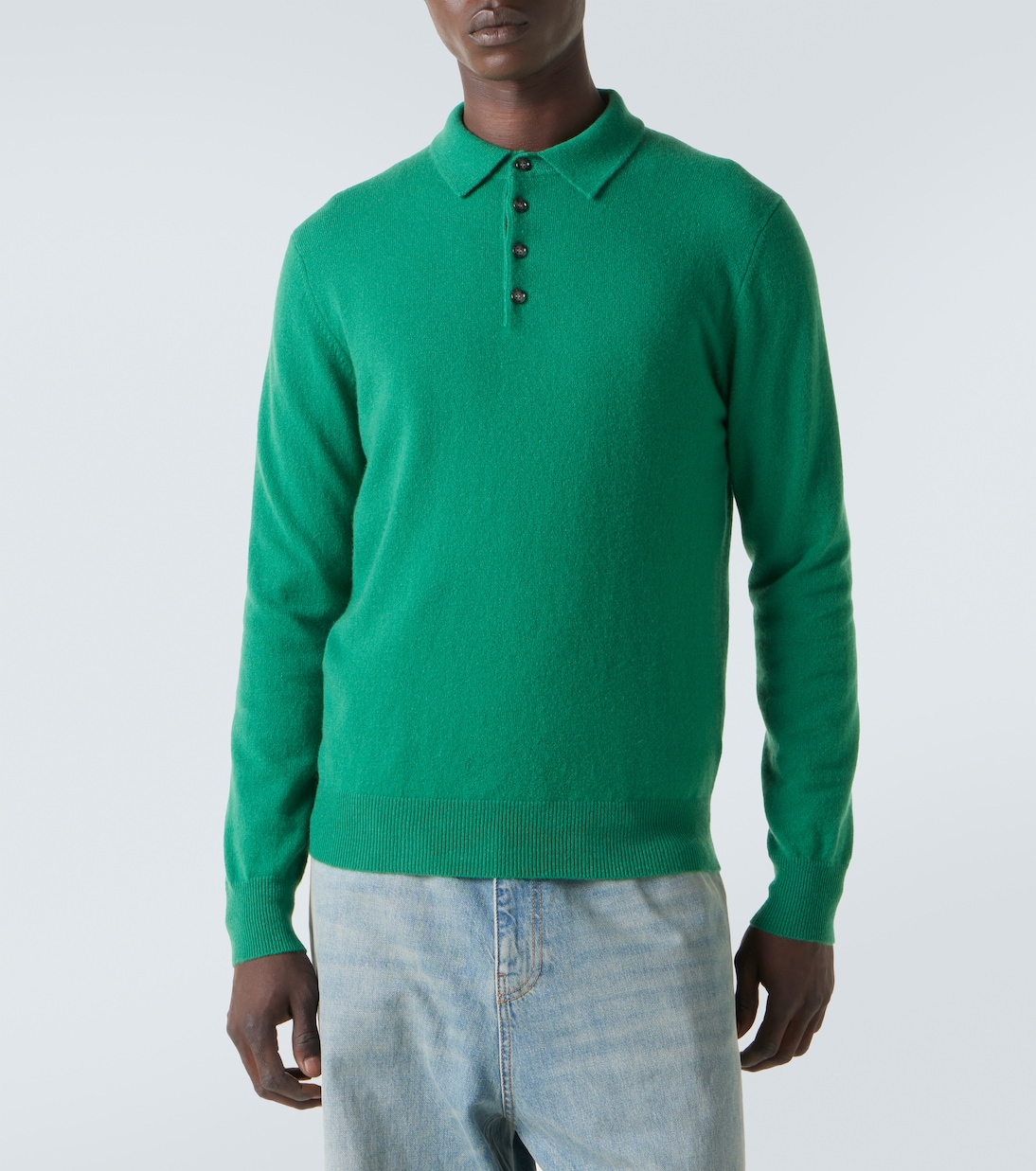 Cashmere polo sweater | Allude
