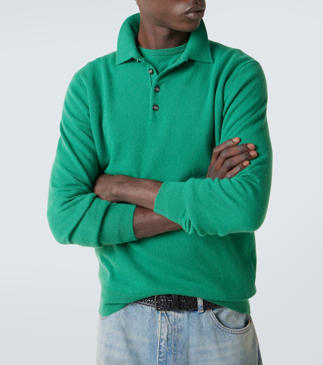 Cashmere polo sweater | Allude