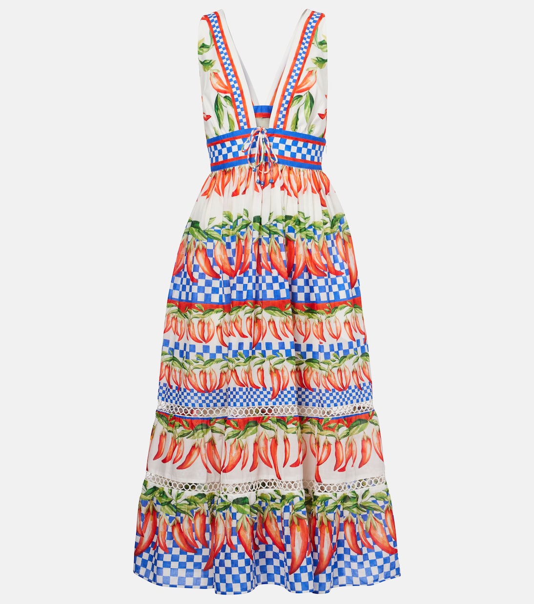 Bedrucktes Midikleid aus Baumwolle | Farm Rio