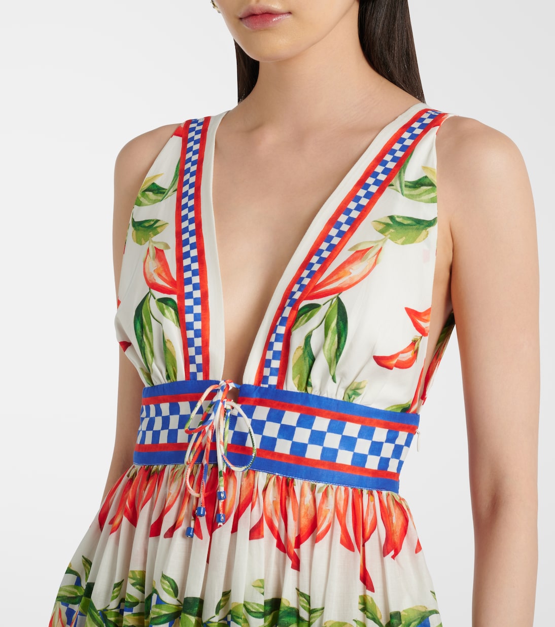 Bedrucktes Midikleid aus Baumwolle | Farm Rio