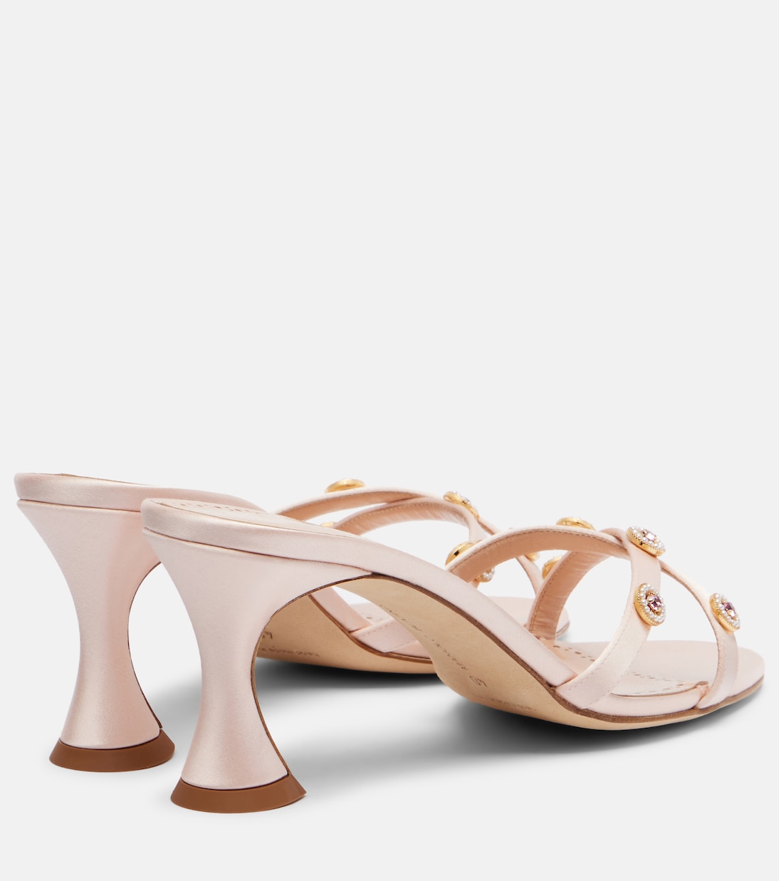 Pyrenea embellished satin mules | Manolo Blahnik