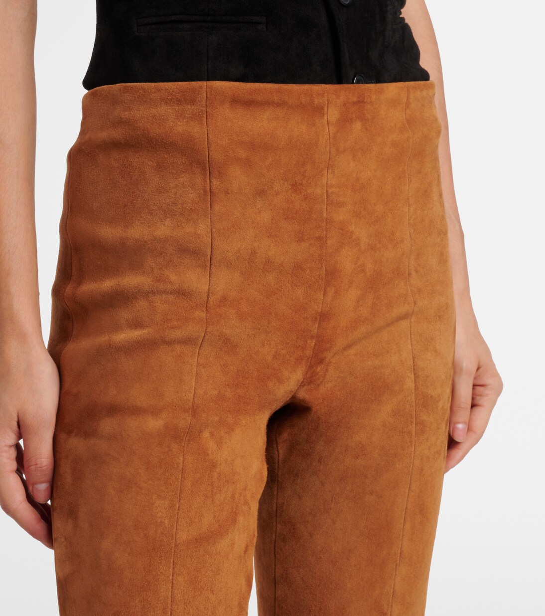 High-Rise-Schlaghose Gégé aus Veloursleder | Stouls
