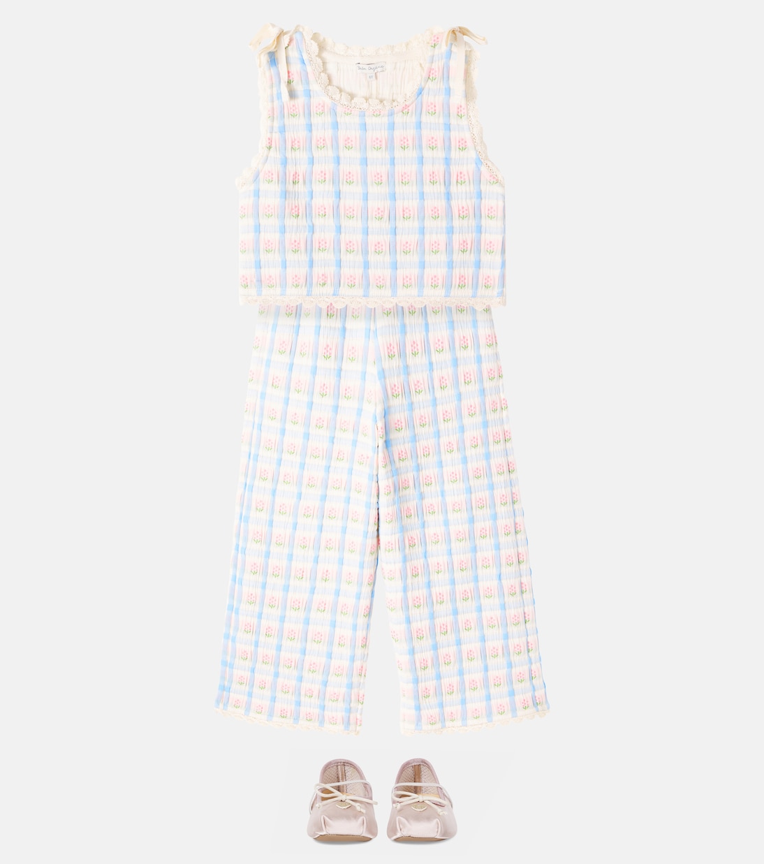 Zora针织花卉棉质混纺裤装 | Bebe Organic